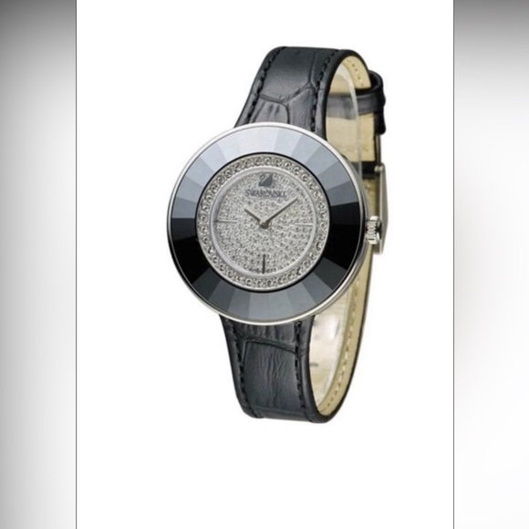 Swarovski Women's 5080506 Octea Crystal Black Leather Watch - Picture 2 of 8